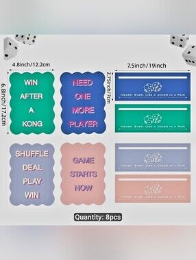 MAHJONG8pcs Set, Thickened PVC Mahjong Accessories, Includes 4 Mahjong Tile...